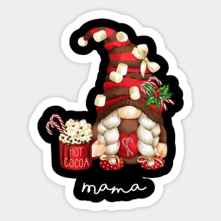 Mama Gnome Hot Cocoa Family Matching Merry Christmas Sticker